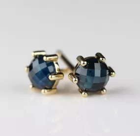 . 4mm Rose Cut Australian Sapphire Studs