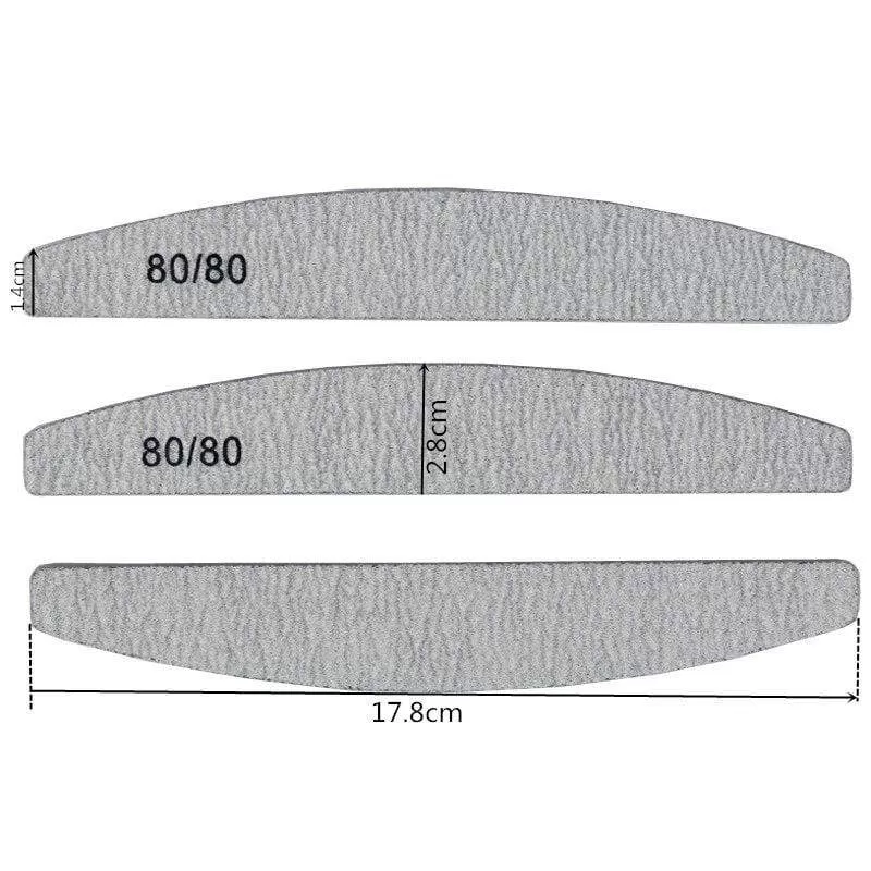 100Pcs/Pack Gray Nail File80/80 Grit Professional Acrylic Nail Art Lime a ongle Double side Nails Pedicure Tools Diamond Designs