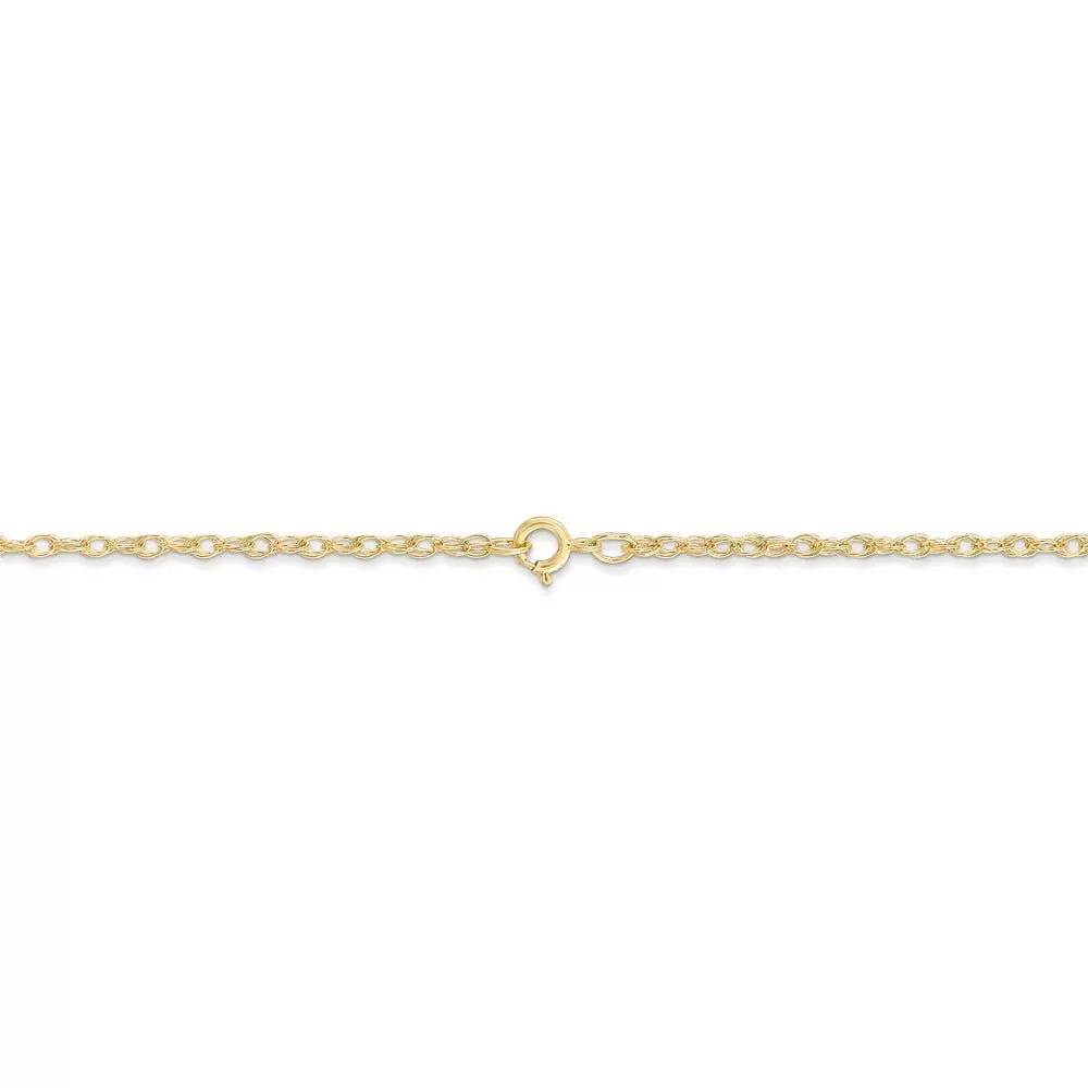 1.35mm, 14k Yellow Gold, Cable Rope Chain Necklace