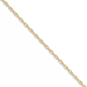 1.35mm, 14k Yellow Gold, Cable Rope Chain Necklace