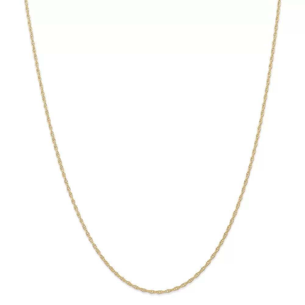 1.35mm, 14k Yellow Gold, Cable Rope Chain Necklace