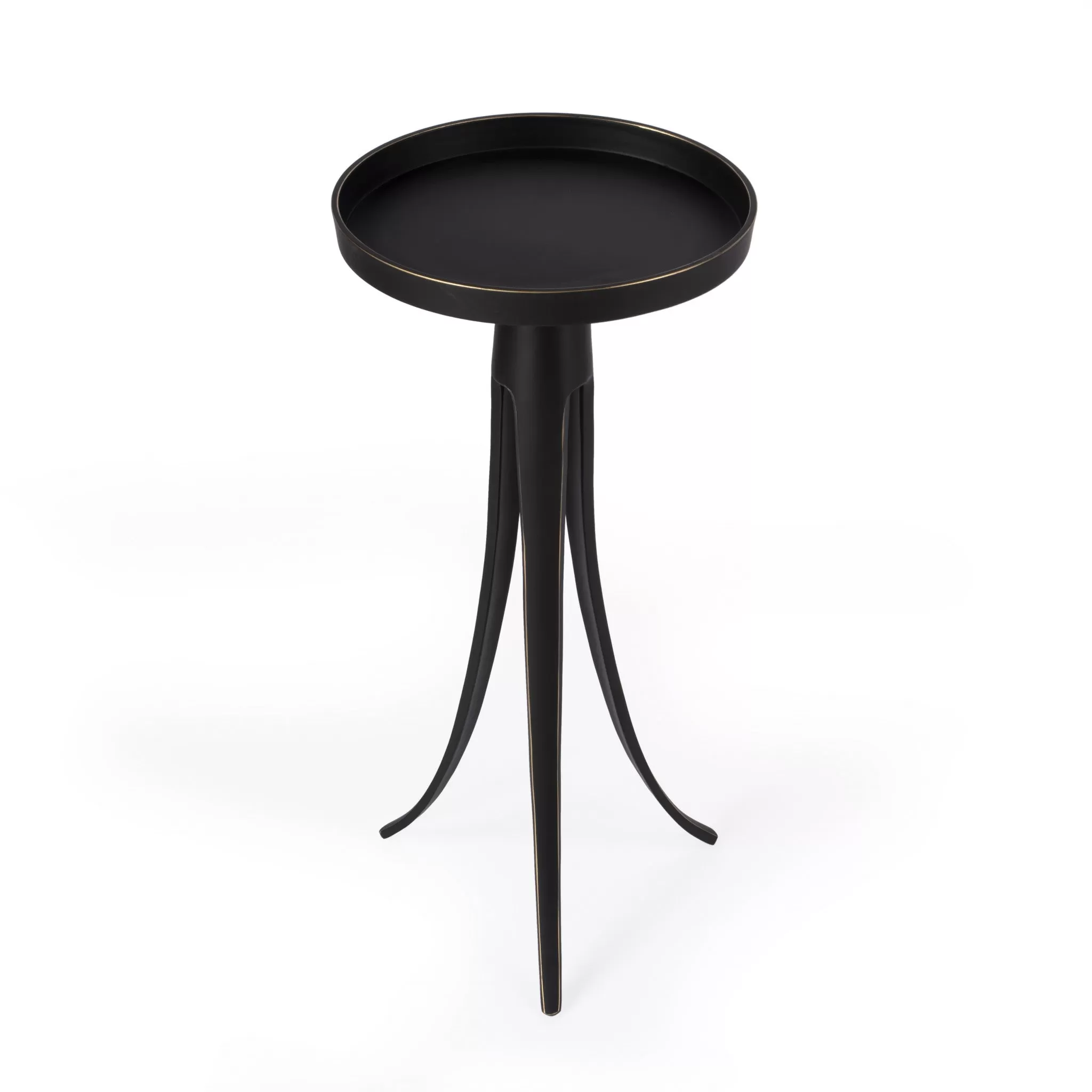 24" Black Aluminum Round End Table By Homeroots