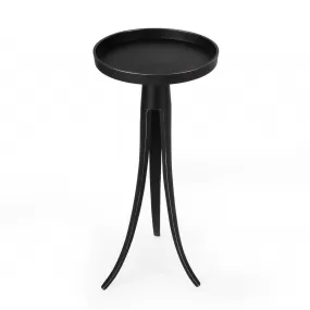 24" Black Aluminum Round End Table By Homeroots