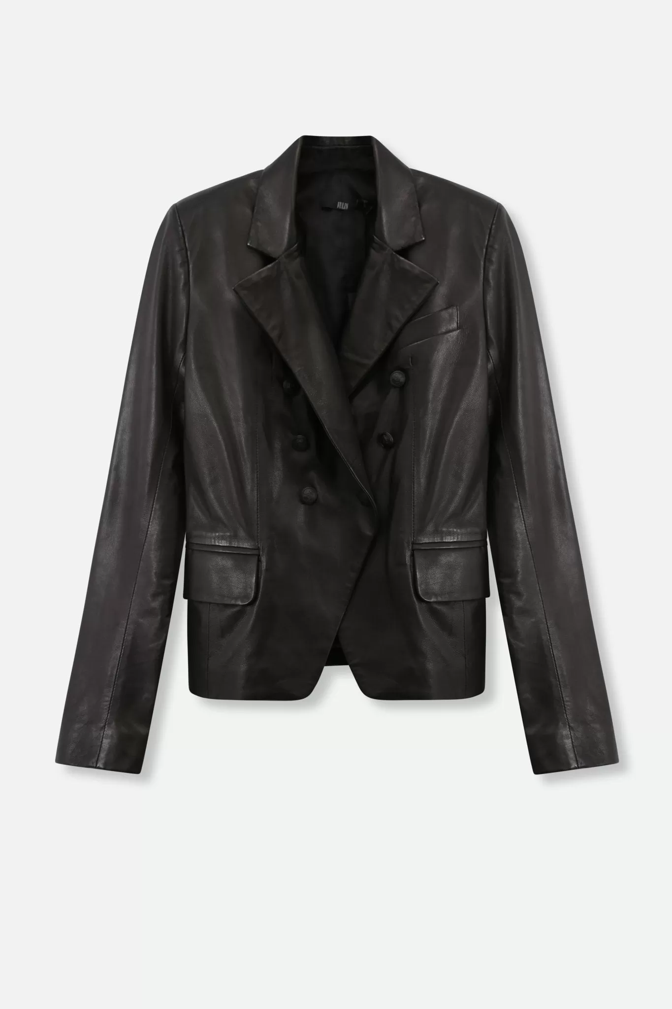 6 Button Leather Blazer