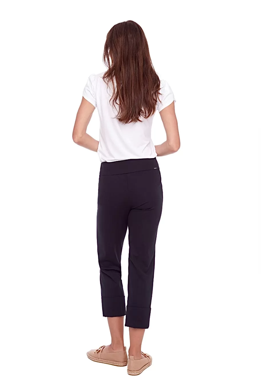 68015 Black Cuffed Crop Pant