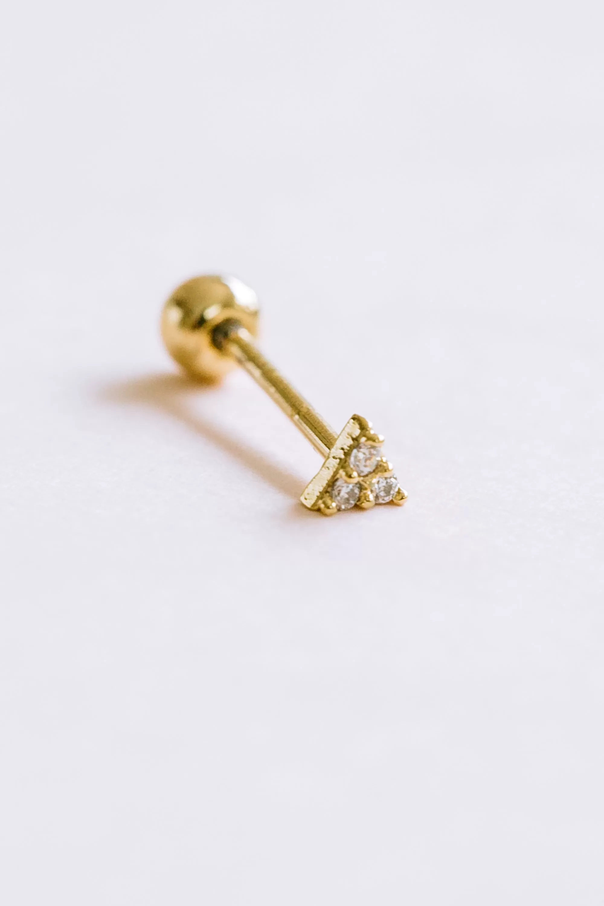 925 Cz Triangle Barbell Piercing