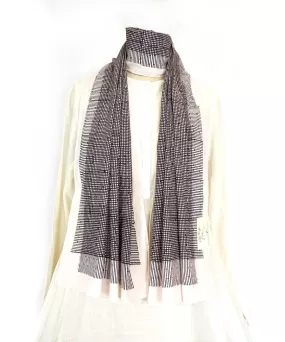 ABSTRACT - Black/white Hand block printed Cotton Stole