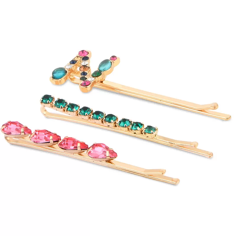 Accessorize London Pink (N) Initial Hair Slides Set Of Three