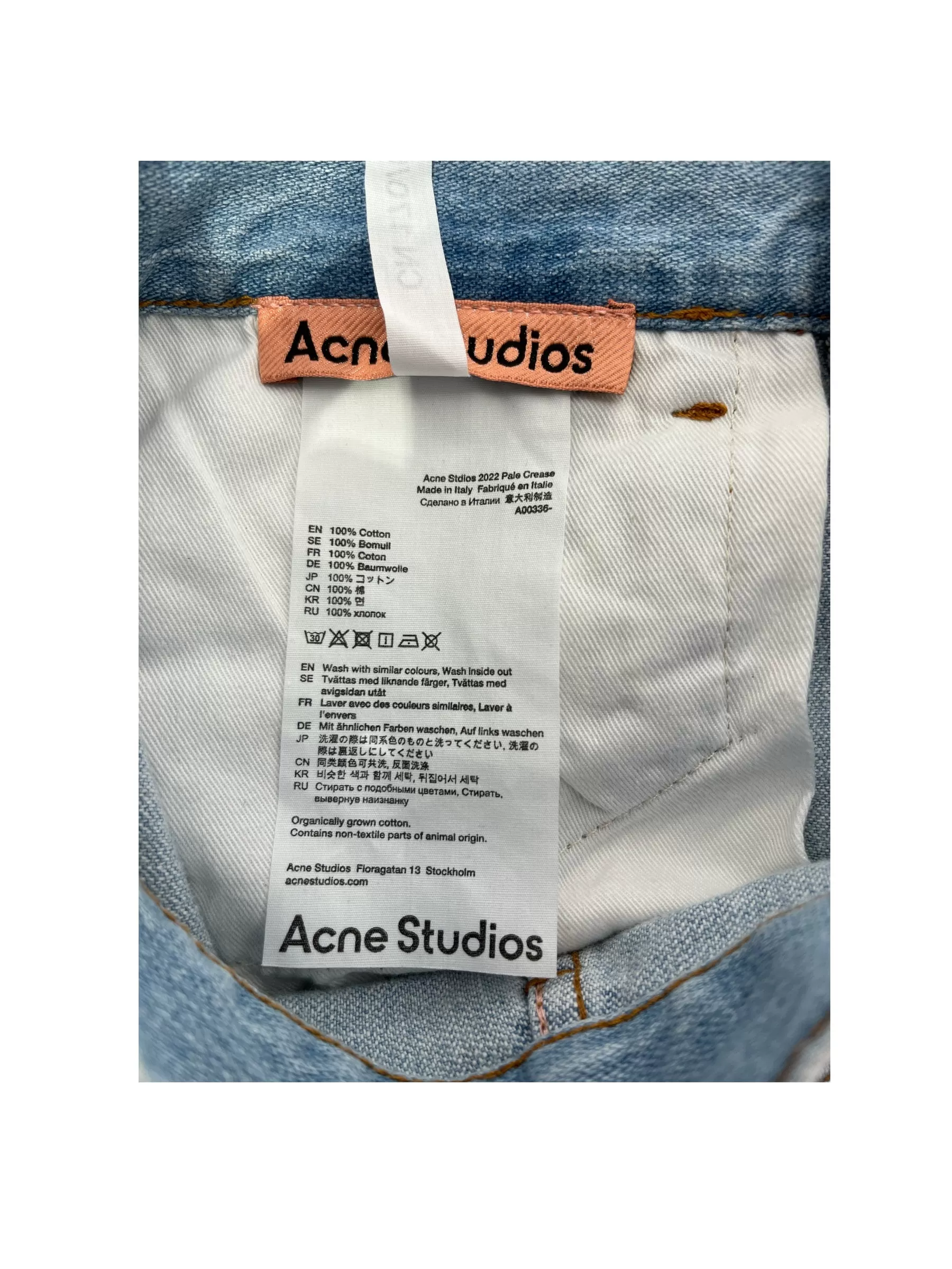 Acne Studios/Wide Leg Pants/28/Denim/BLU/2021M