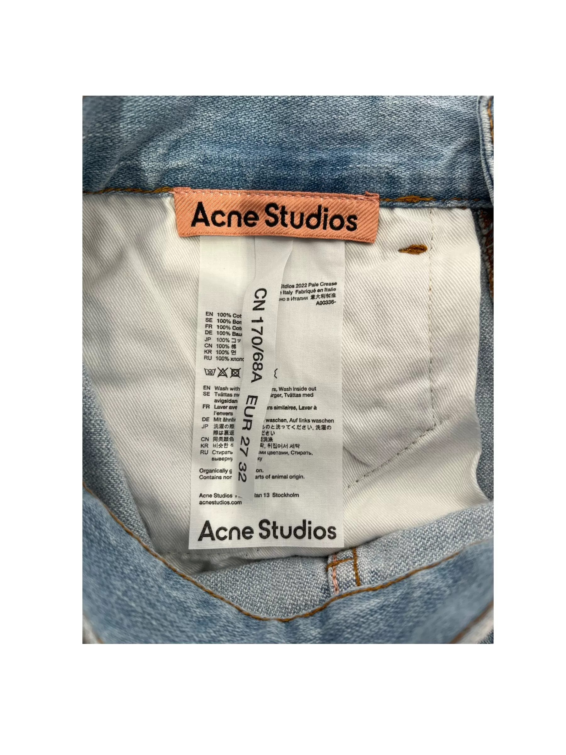 Acne Studios/Wide Leg Pants/28/Denim/BLU/2021M