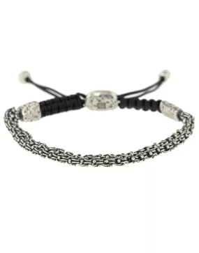 Adjustable Double Sterling Silver Chain Bracelet