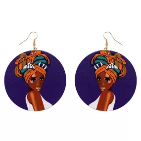 Africa inspired wooden earrings | African headband