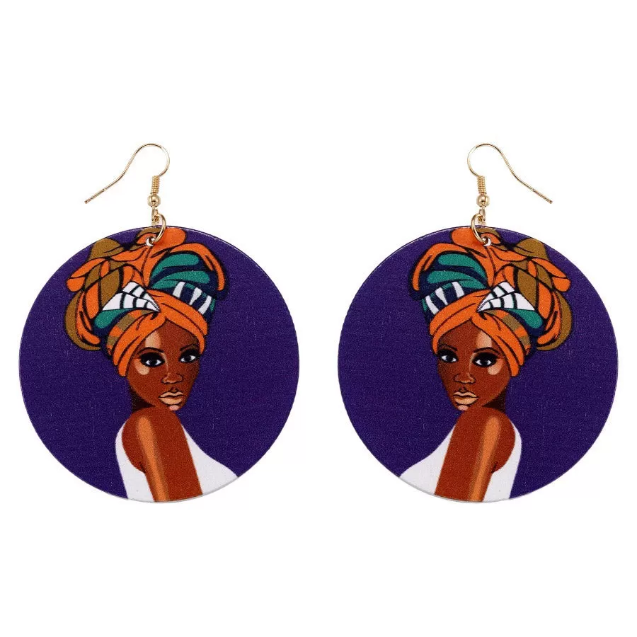 Africa inspired wooden earrings | African headband