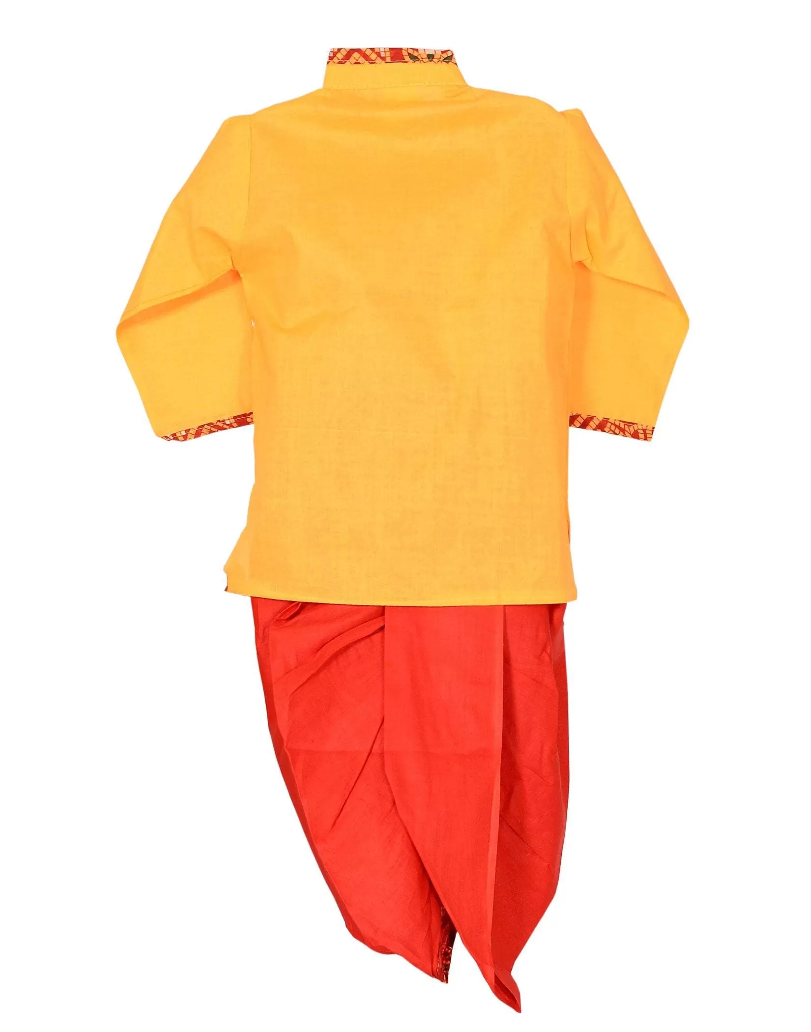 Ahhaaaa Cotton Handwork Krishna Dress Kurta with Dhoti Pant for Boys