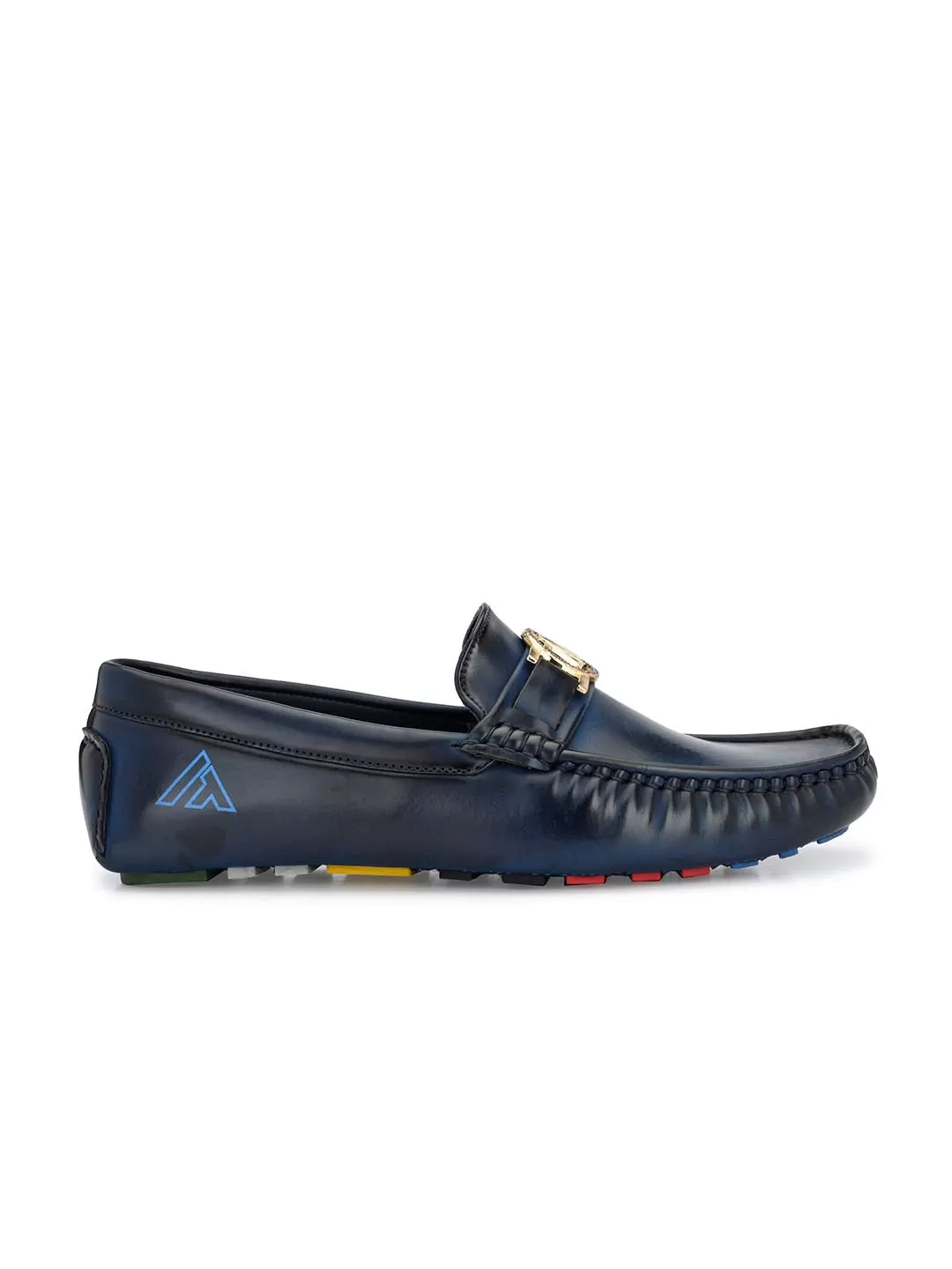 Alberto Torresi Creaseless Burnish Alpha Diver Blue Loafers For Men