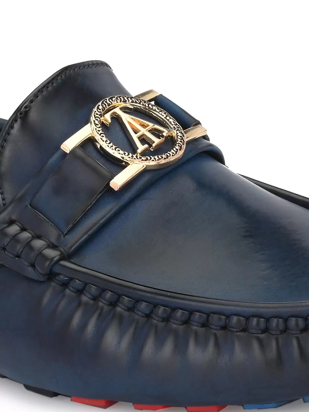 Alberto Torresi Creaseless Burnish Alpha Diver Blue Loafers For Men