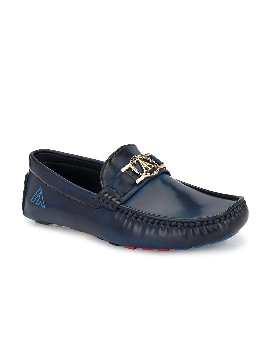 Alberto Torresi Creaseless Burnish Alpha Diver Blue Loafers For Men