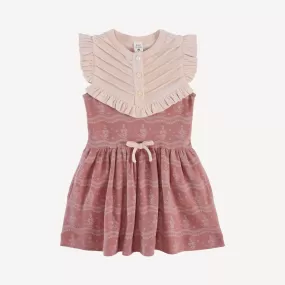 amelia dress | old rose floral lace | organic cotton interlock