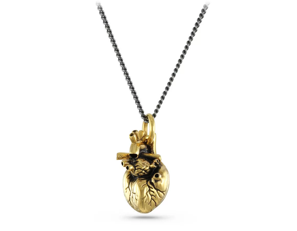 Anatomical Heart Necklace - Gold