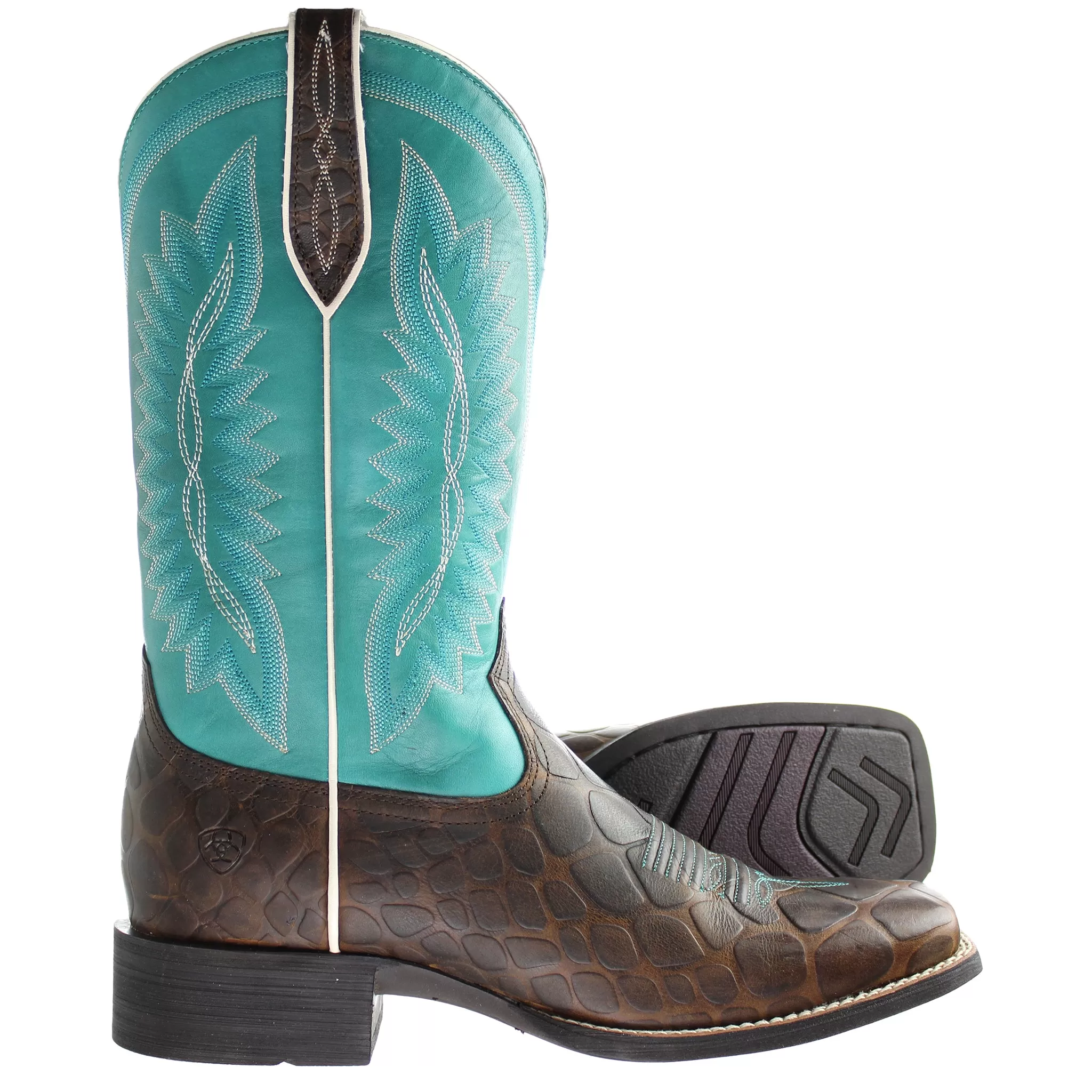 Ariat Qucikdraw Legacy Womens Brown/Blue Boots