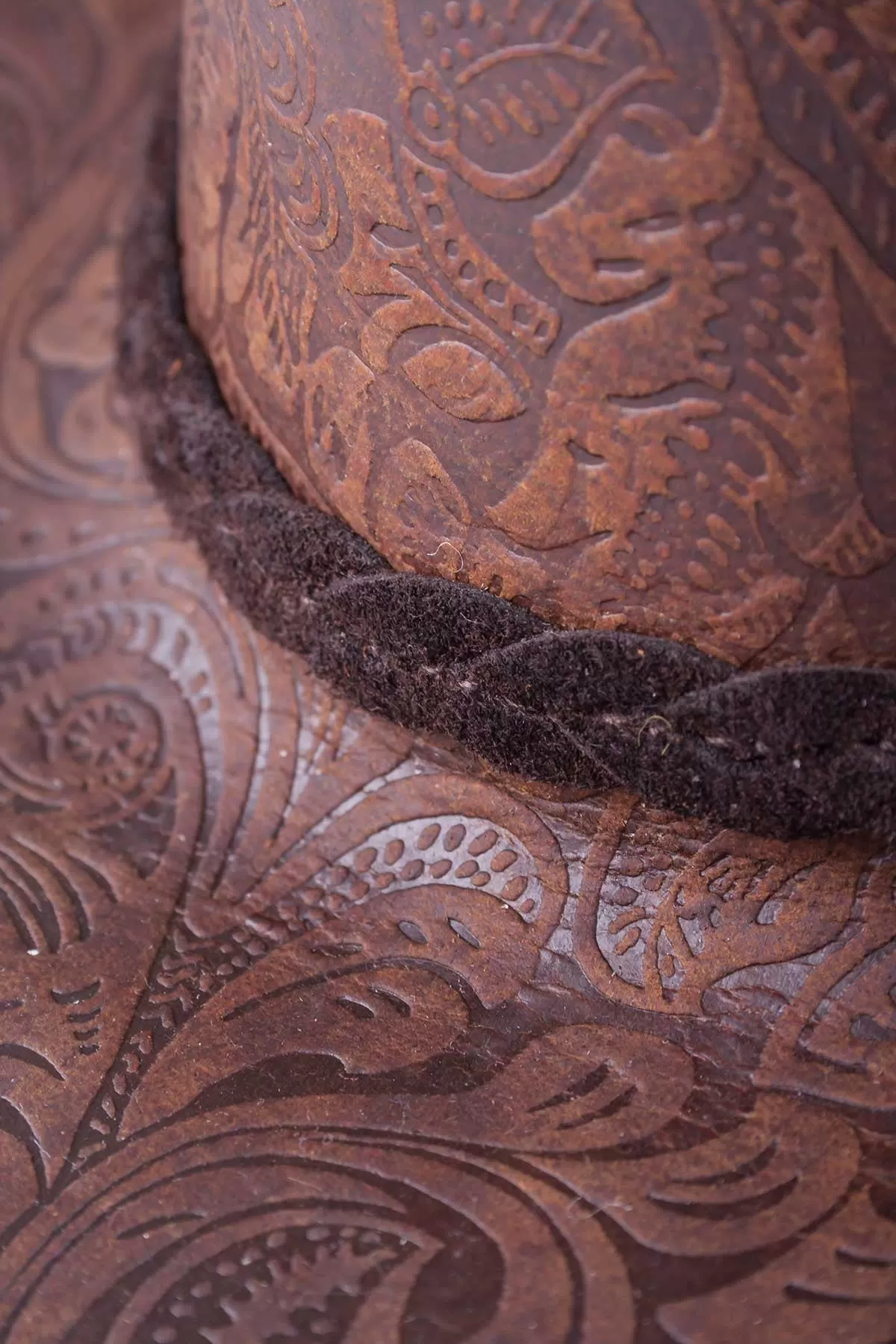 Australian Floral Pattern Leather Hat