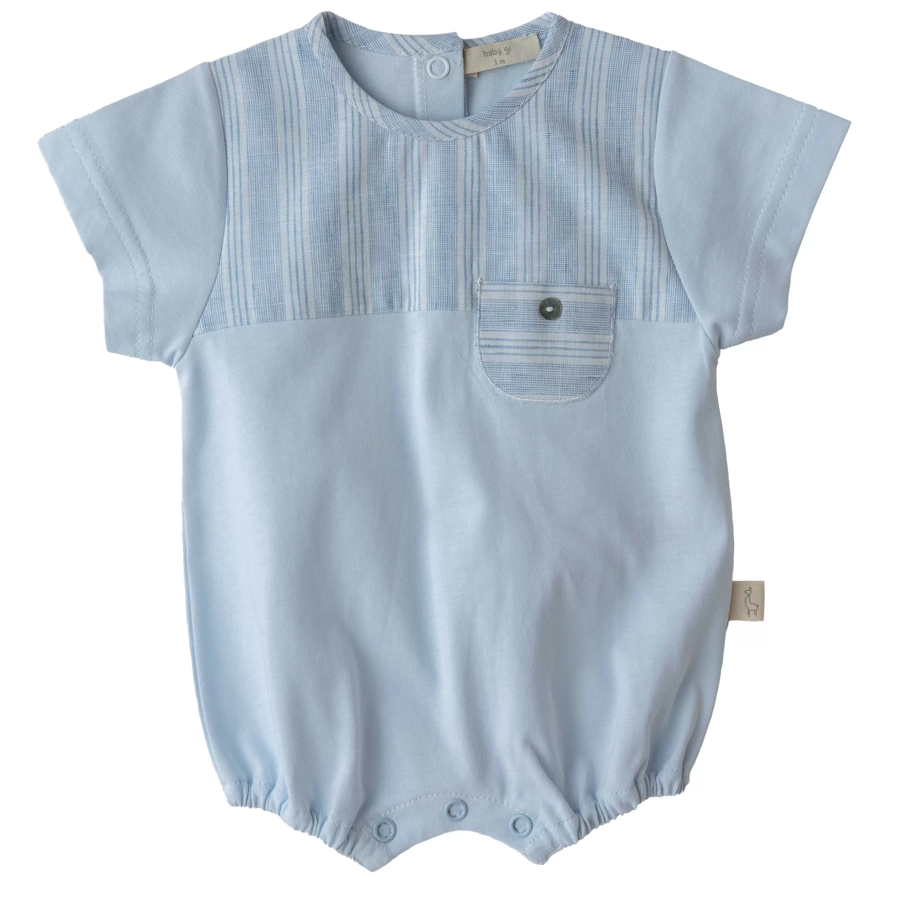 Baby Gi Blue Pinstripe Cotton Sleepsuit