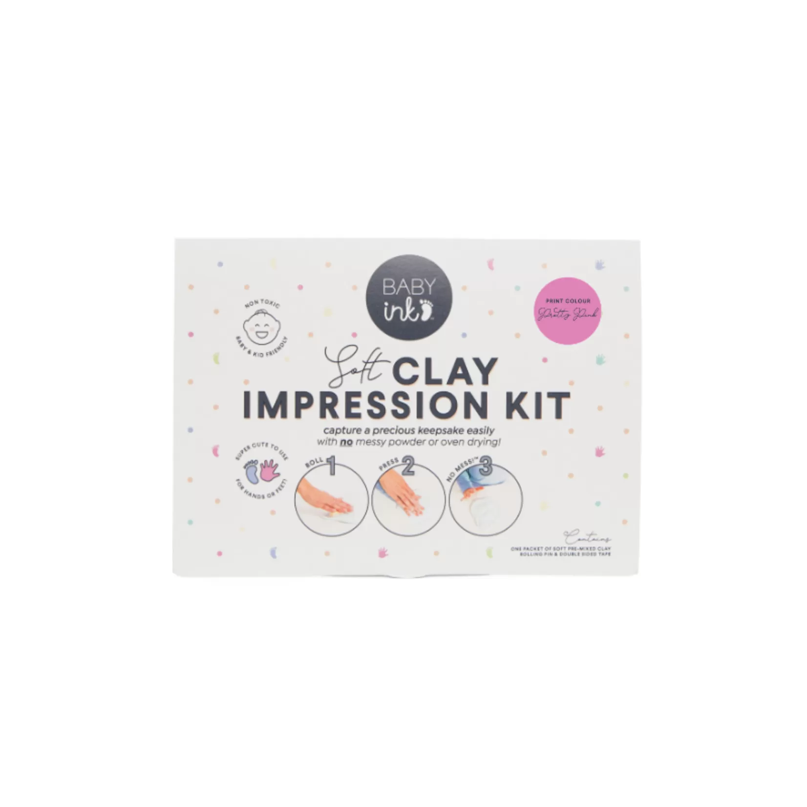 BabyInk Soft Clay Impression Kit - Pretty Pink