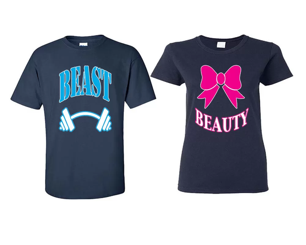 Beast and Beauty Couple Matching Shirts, Design Man and Woman Shirts