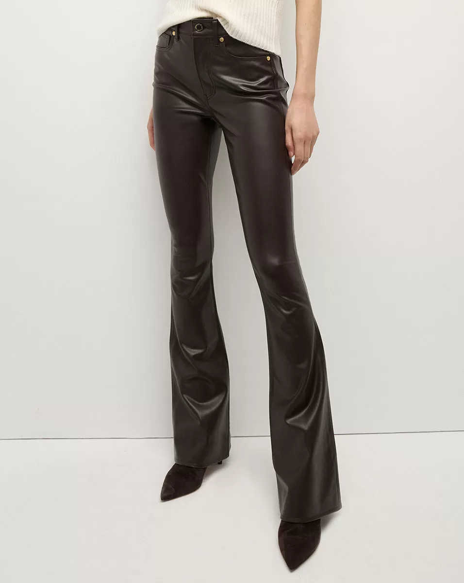 Beverly Vegan Leather Skinny-Flare Pant