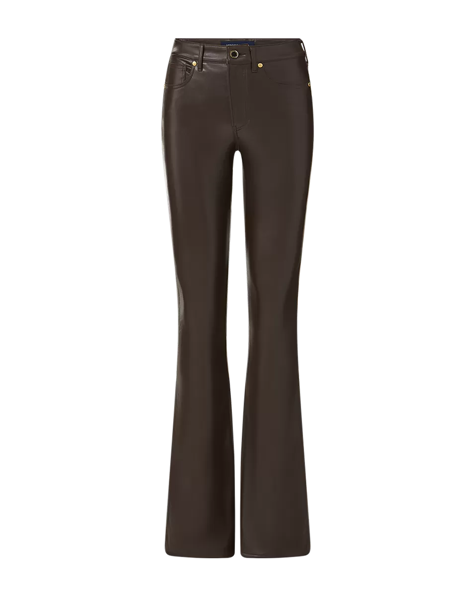 Beverly Vegan Leather Skinny-Flare Pant