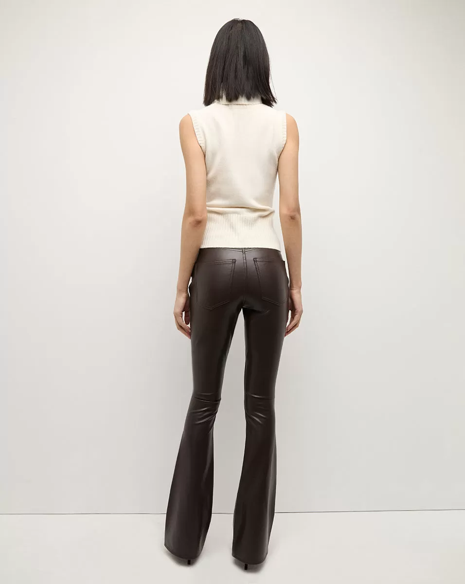 Beverly Vegan Leather Skinny-Flare Pant