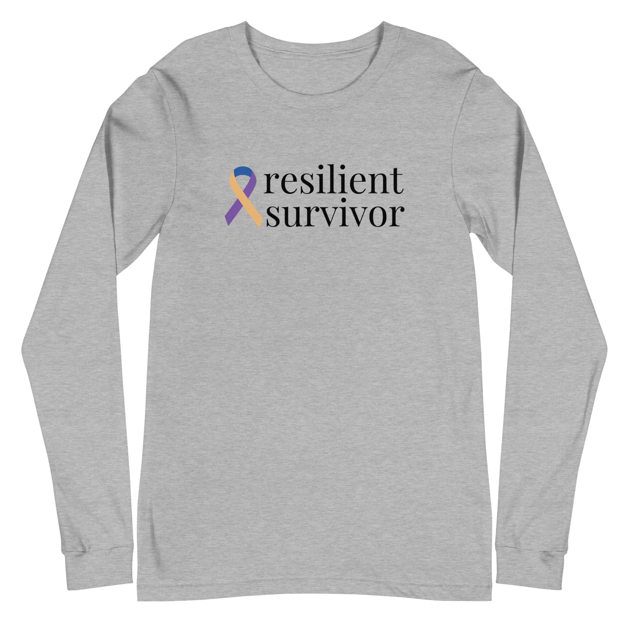 Bladder Cancer "resilient survivor" Long Sleeve Tee (Several Colors Available)