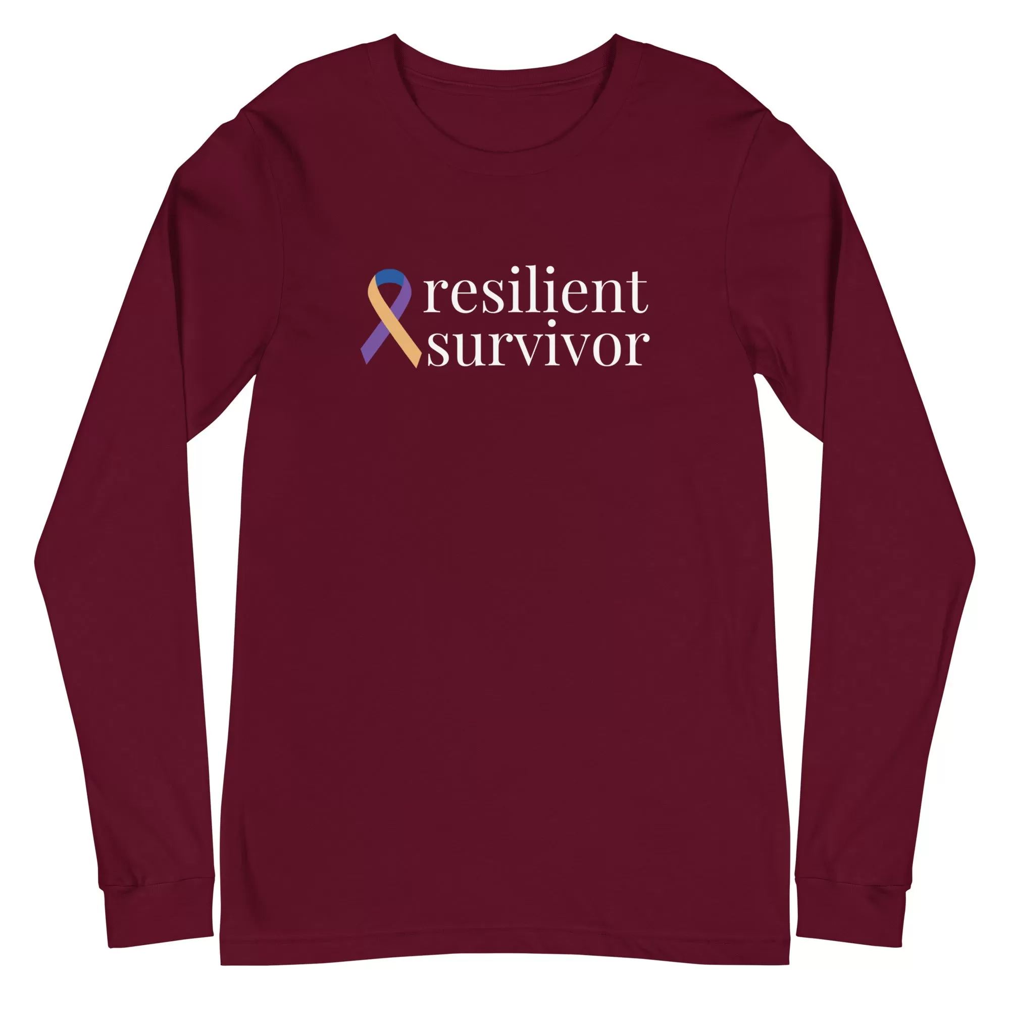 Bladder Cancer "resilient survivor" Long Sleeve Tee (Several Colors Available)