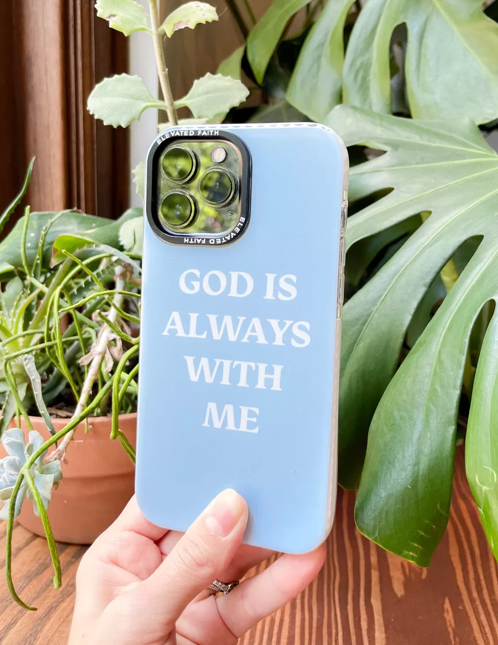 Blue God is Always With Me Phone Case