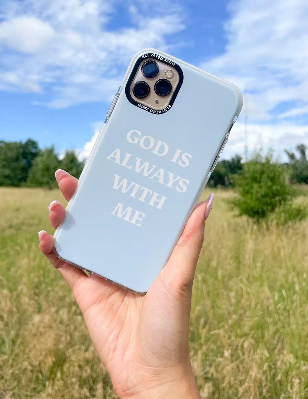 Blue God is Always With Me Phone Case