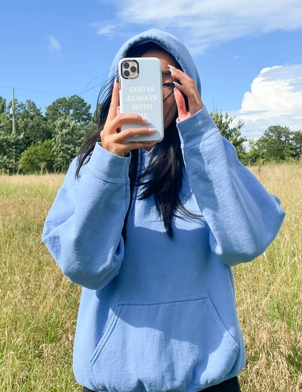 Blue God is Always With Me Phone Case