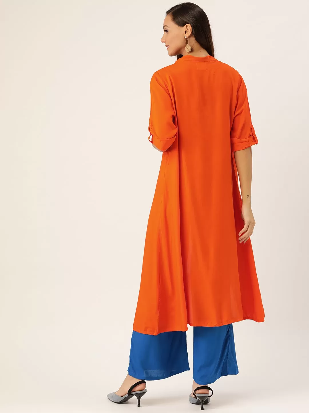 BLUE SET WITH ORANGE SHRUG