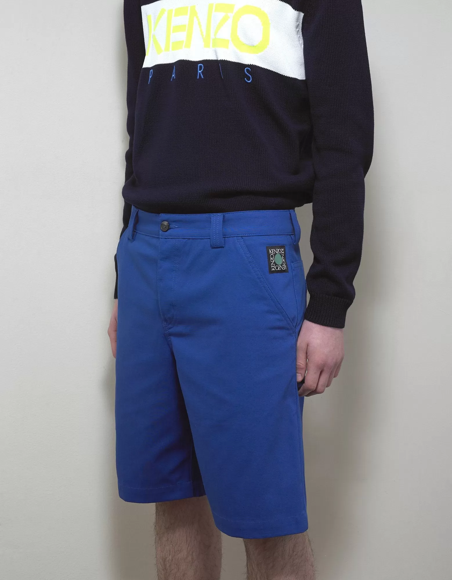 Blue Square Logo Tailored Shorts