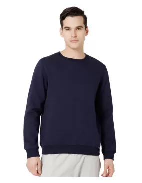 Bodyactive Men Fleece Crew Neck Dark Blue Sweatshirt TSM111-NVY