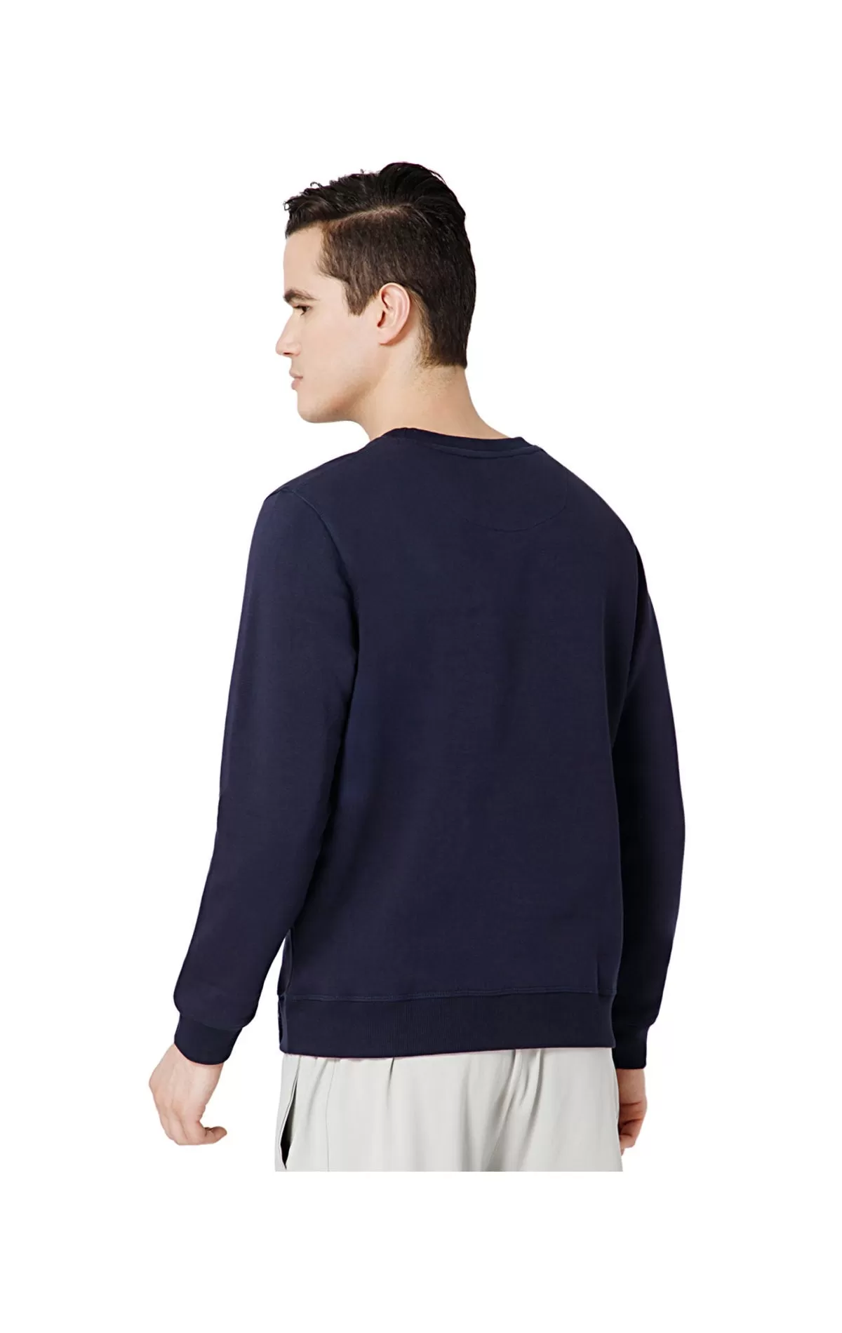 Bodyactive Men Fleece Crew Neck Dark Blue Sweatshirt TSM111-NVY