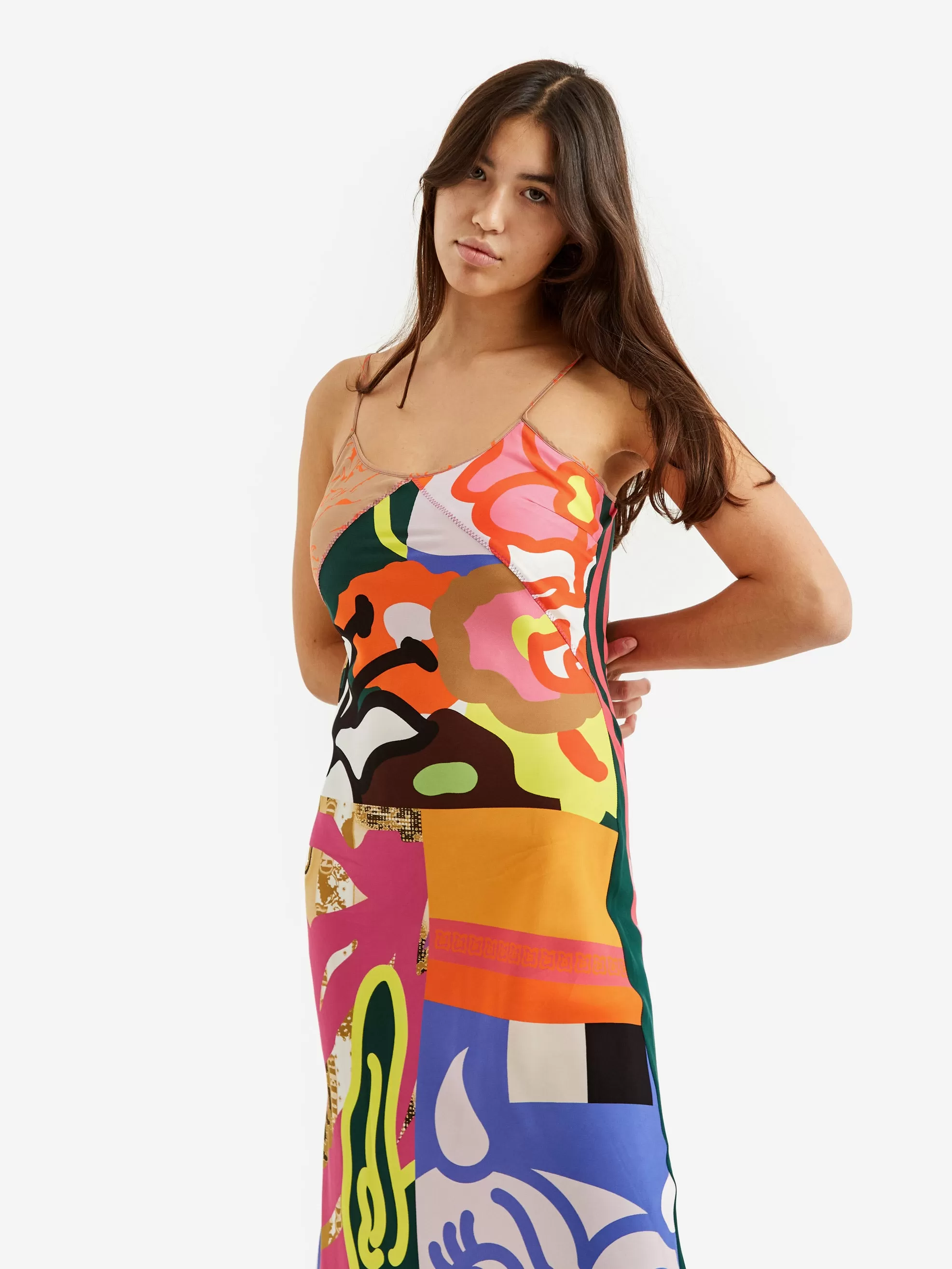 Brain Dead Lindberg Viscose Slip Dress - Multi