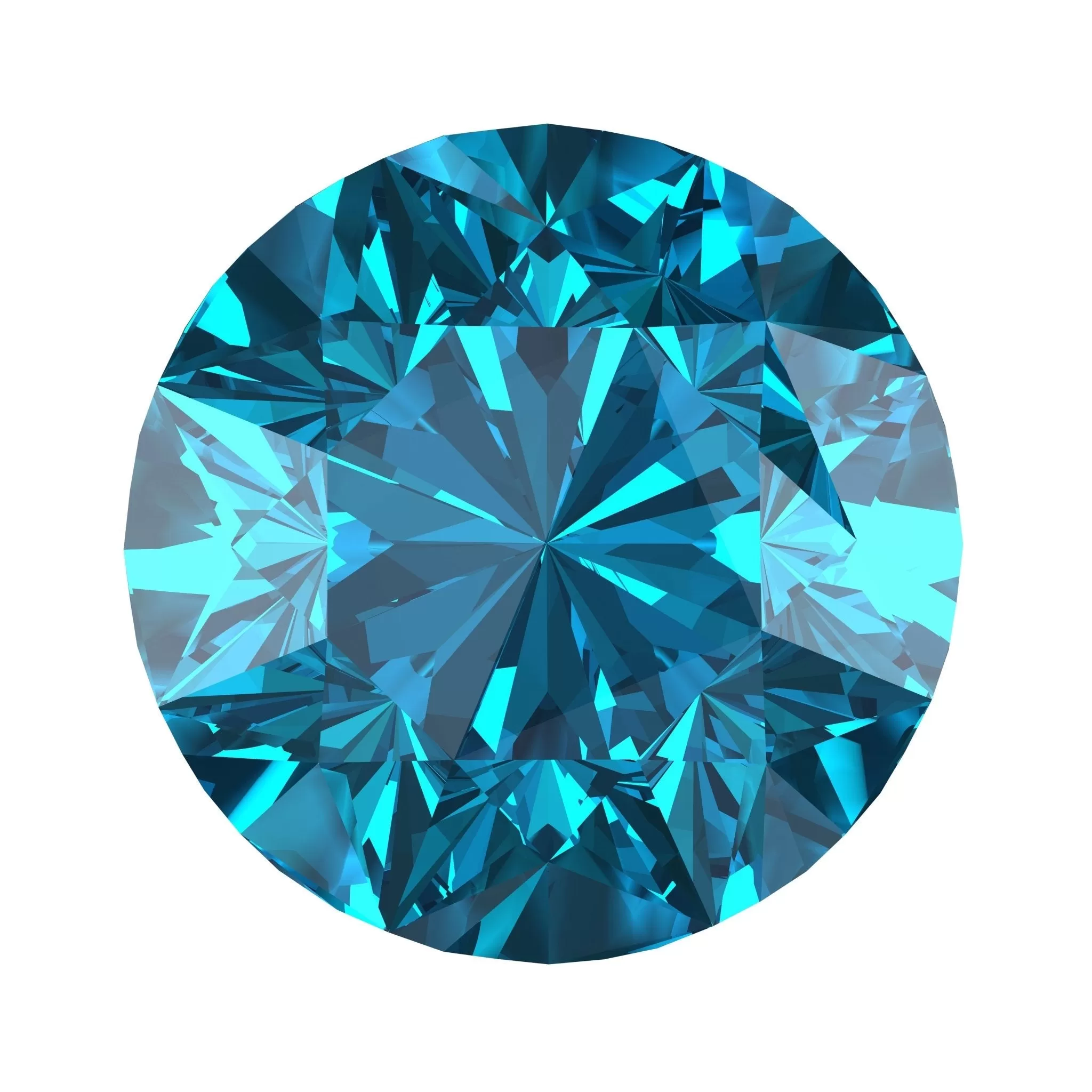 Brilliant Round Cut Cyan Blue Moissanite Stones