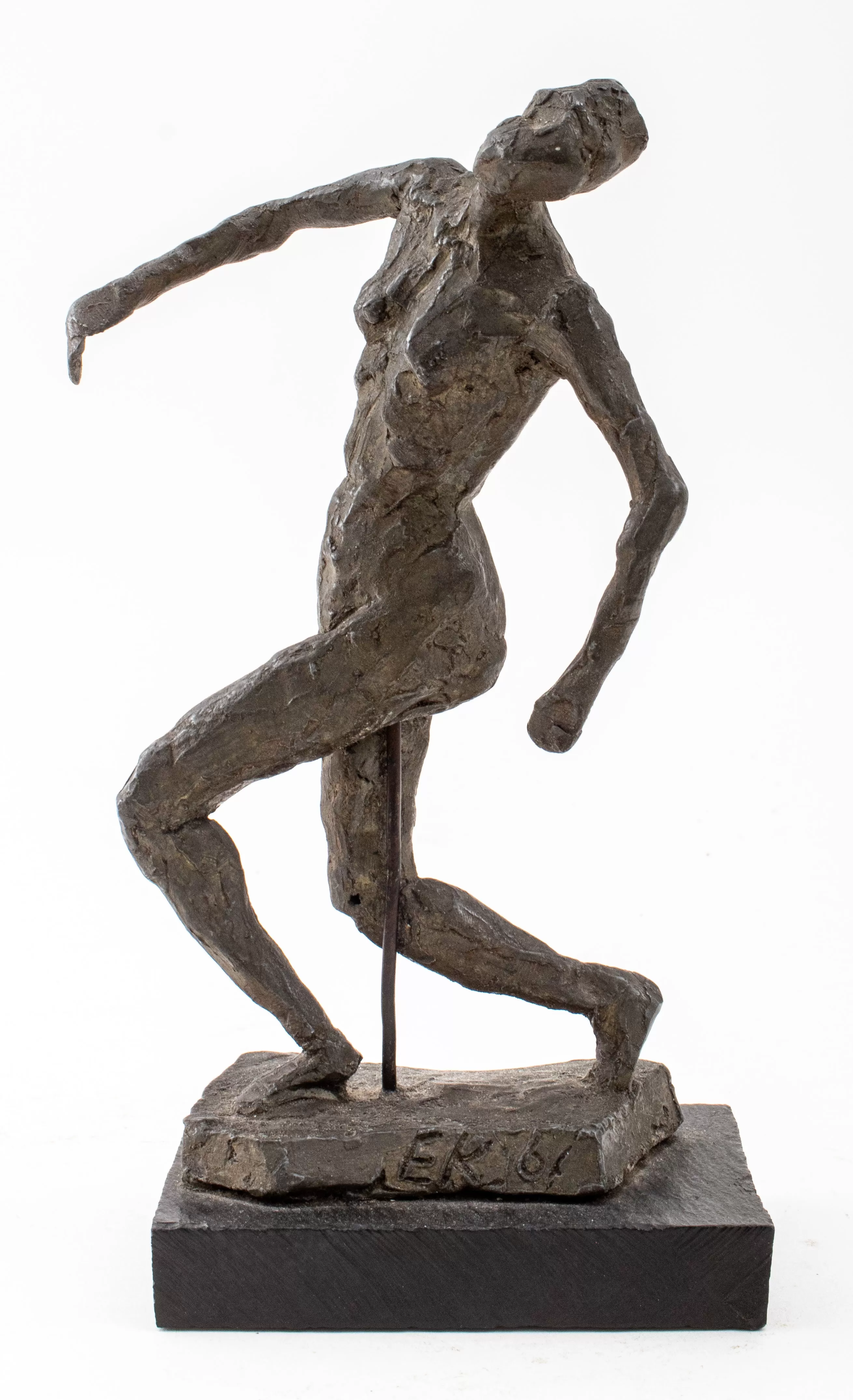 Bronze Sculpture Study of a Female Dancer Mounted on Base, After Edgar Degas (1834-1917), Signed Ek 61