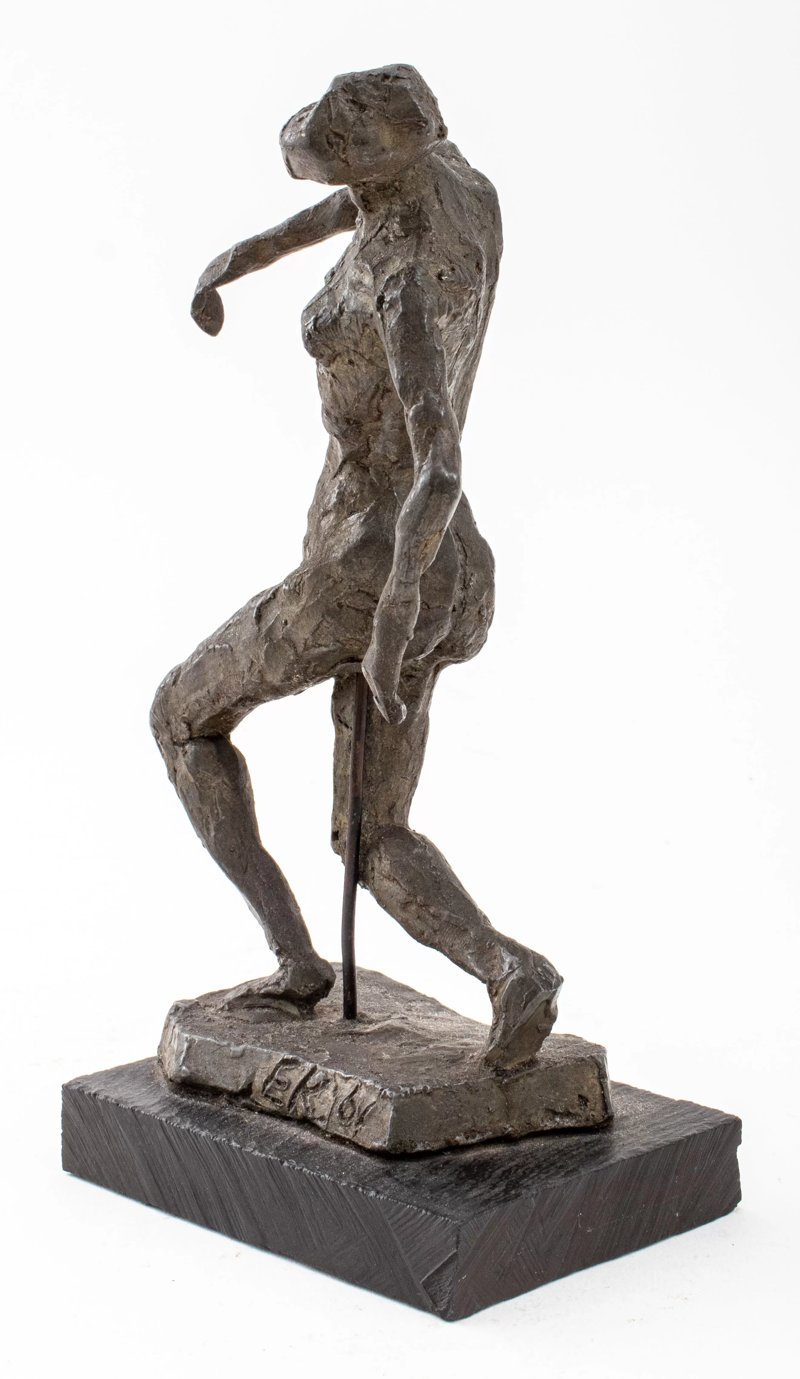 Bronze Sculpture Study of a Female Dancer Mounted on Base, After Edgar Degas (1834-1917), Signed Ek 61