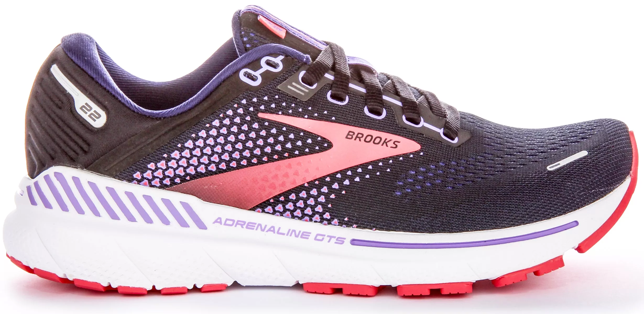 Brooks Adrenaline GTS In Black Purple For Women | Medium Fit