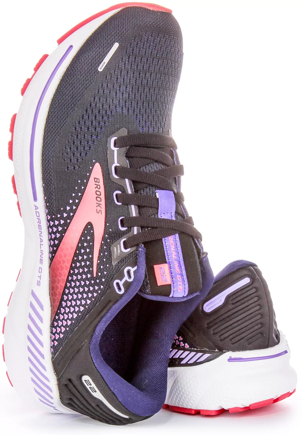 Brooks Adrenaline GTS In Black Purple For Women | Medium Fit