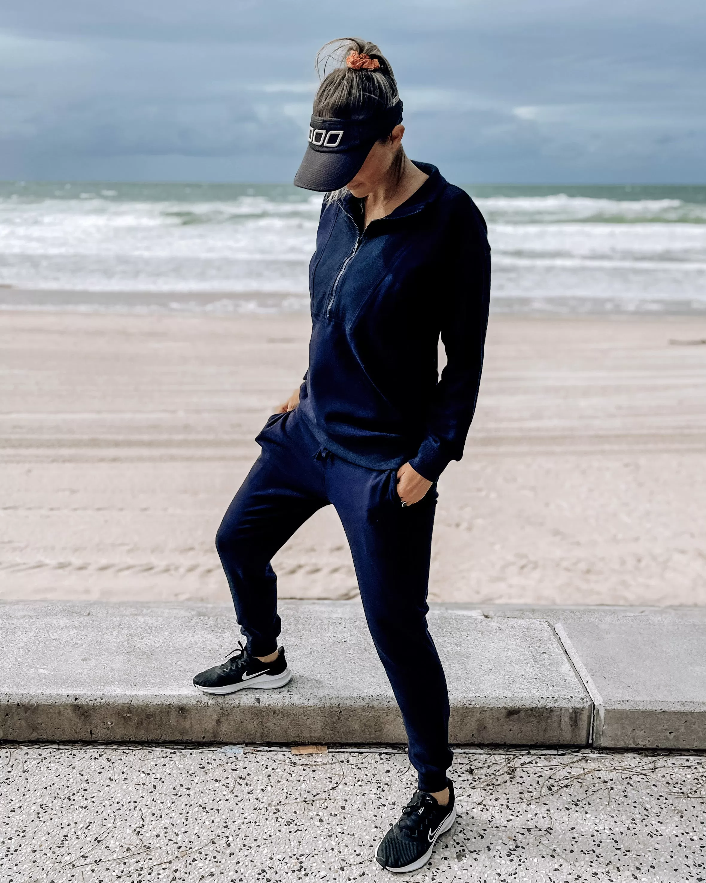 Calla Maternity Tracksuit Set in Navy