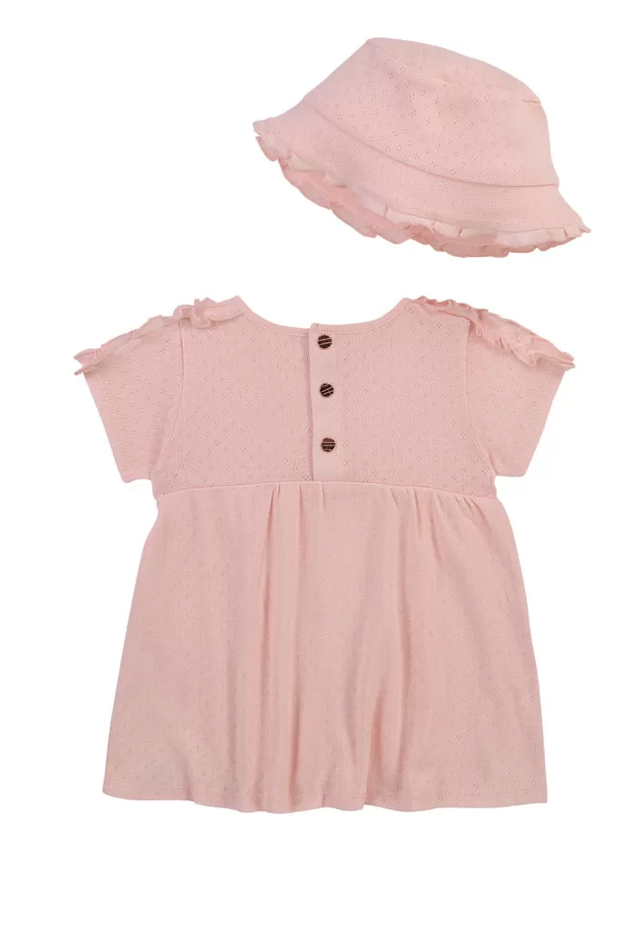 Carrèment Beau Baby Cotton Hat And Dress Set