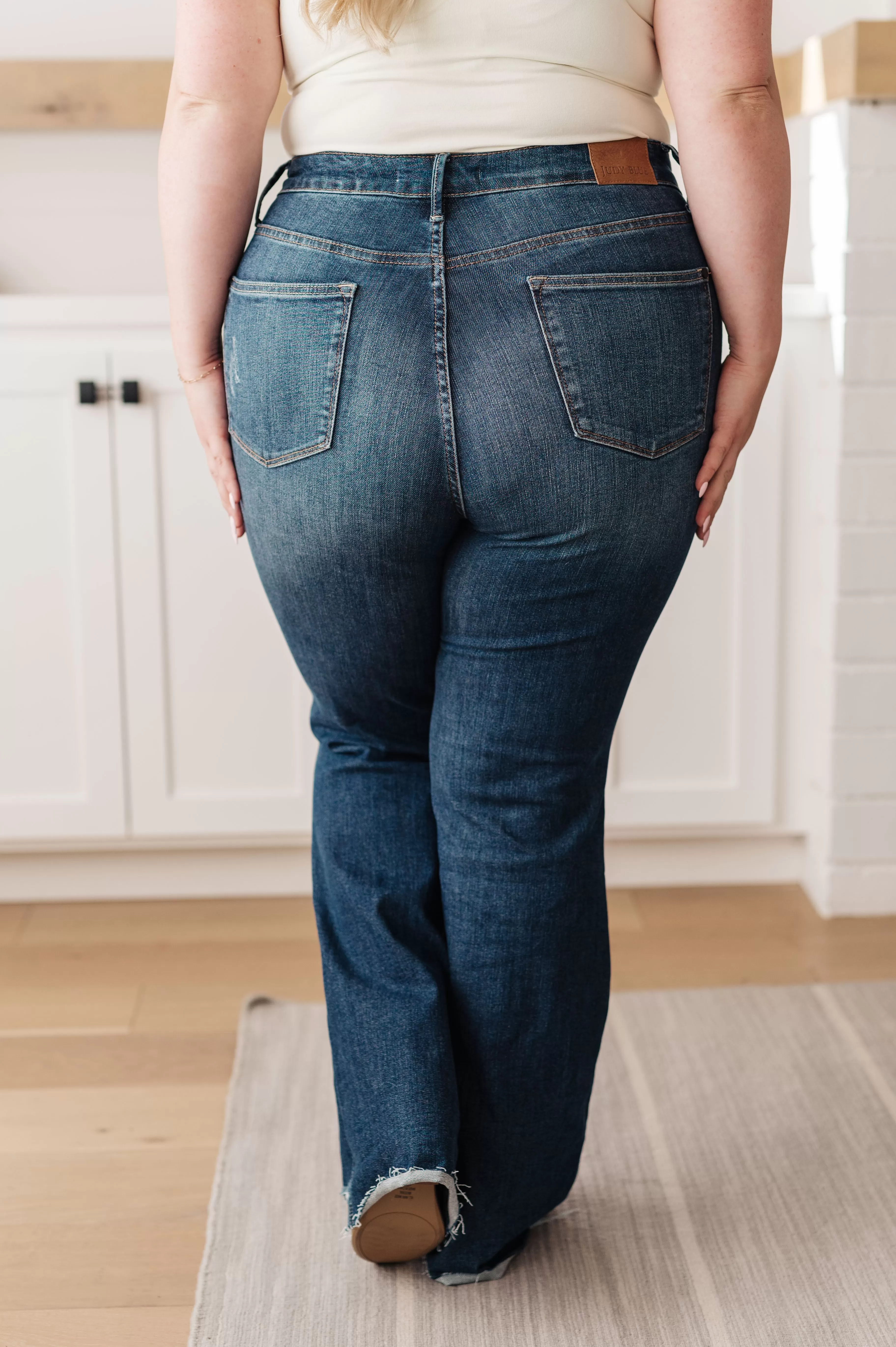 Cassandra High Rise **TUMMY CONTROL** Distressed Flare Judy Blue Jeans