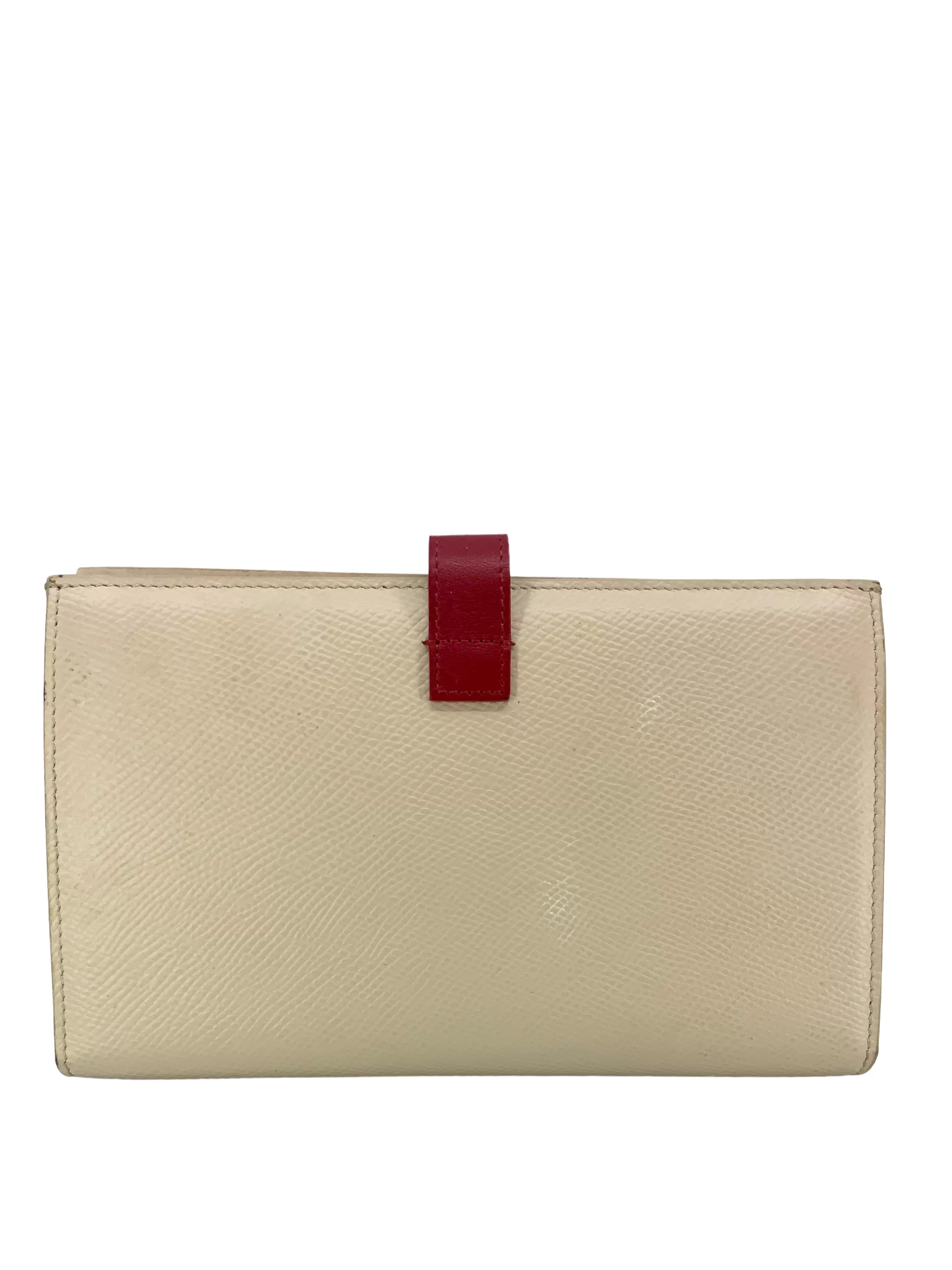 Celine Bicolor Grained Calfskin Large Strap Wallet